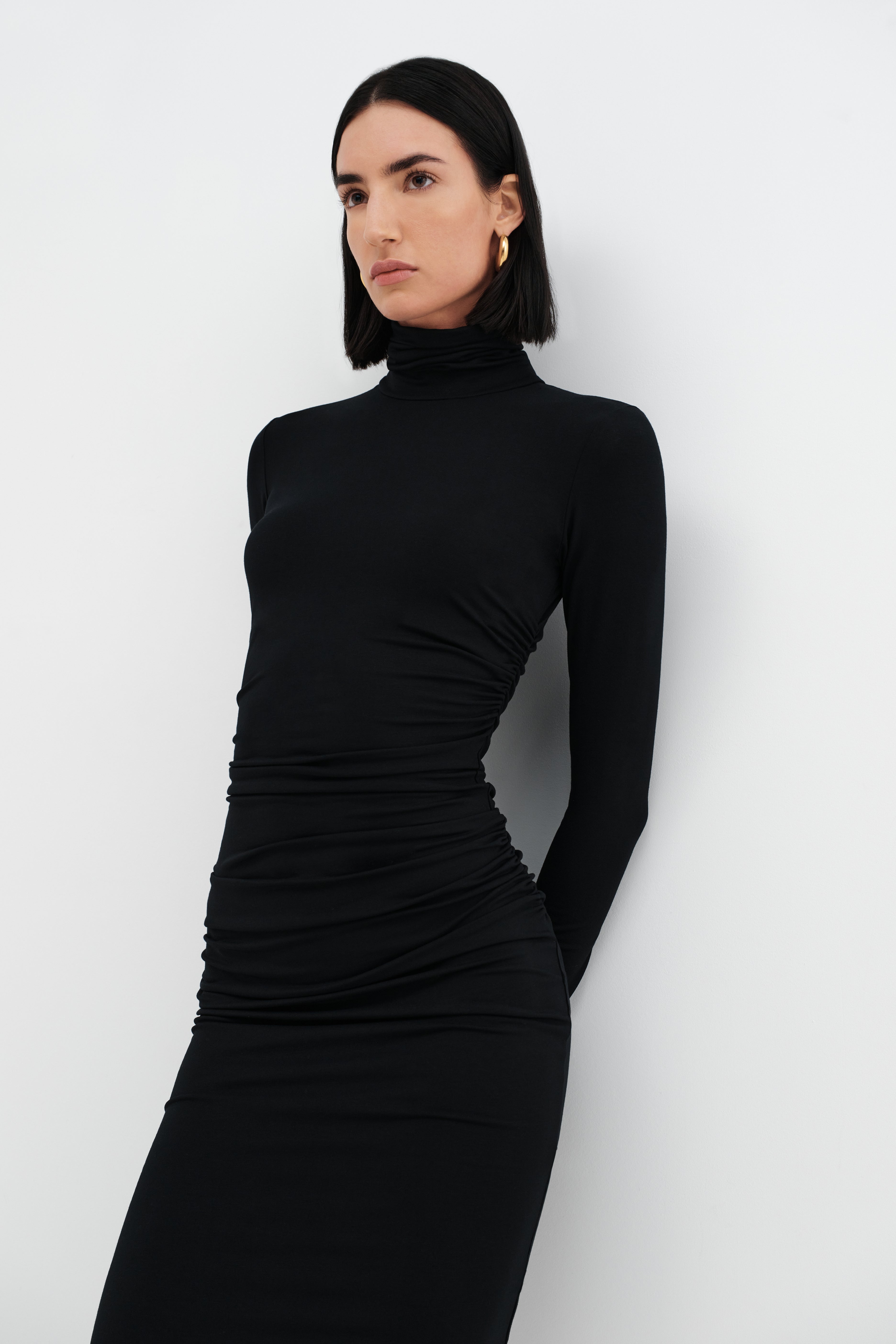 Marcella | Phoebe Long Sleeve Dress in Black | Women's Size 2XL | Sustainable European Jersey | Spring and Summer Clothing Marcella | Phoebe Long Sleeve Dress in Black | Women's Size 2XL | Sustainable European Jersey | Spring and Summer Clothing