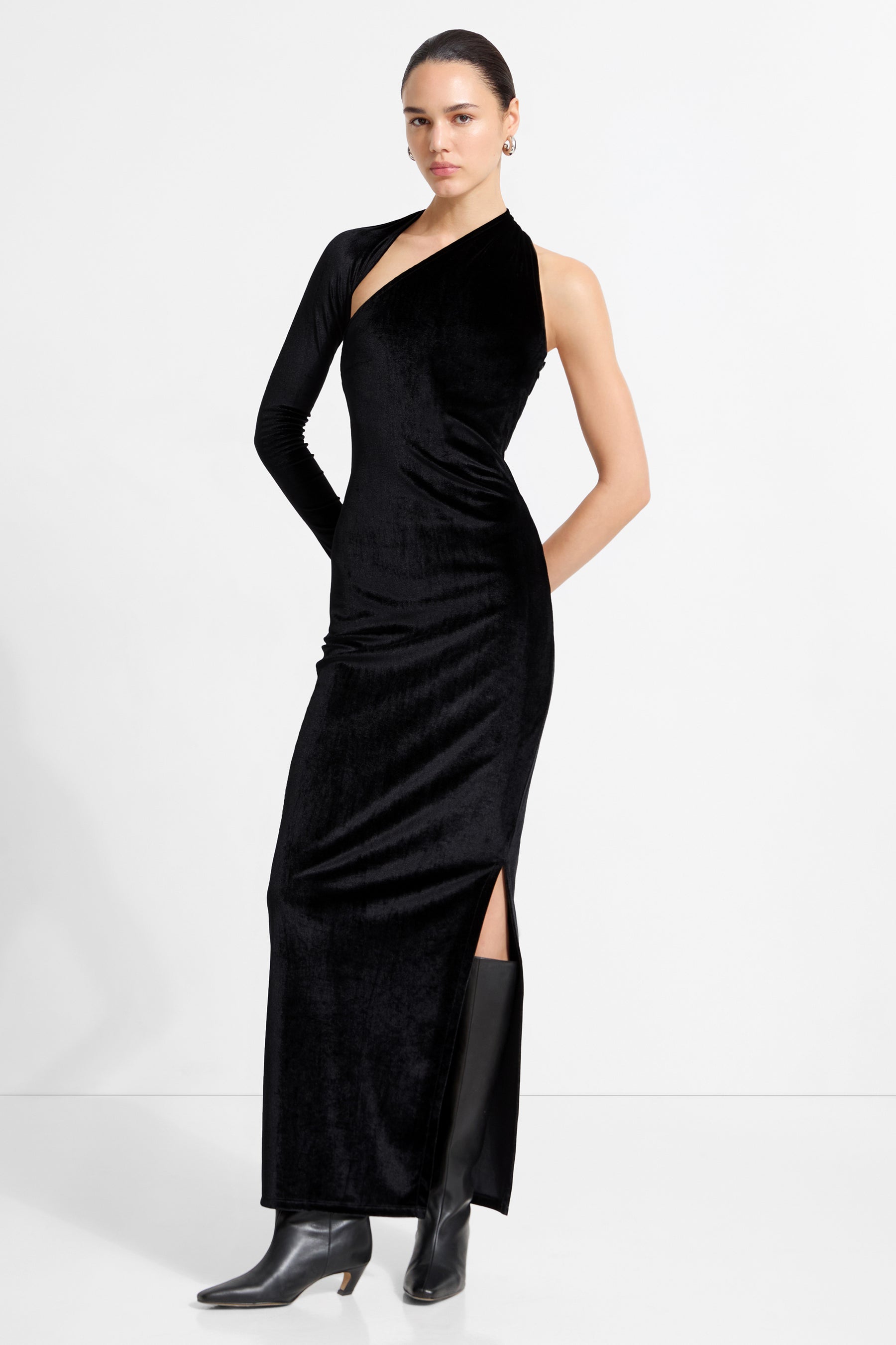 Marcella Women's Manhattan Velvet Slit Gown