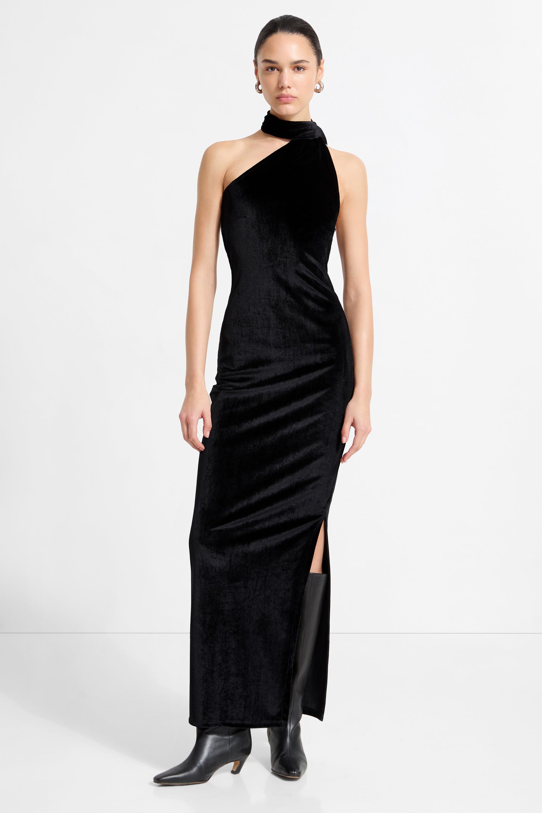 Marcella Women's Manhattan Velvet Slit Gown
