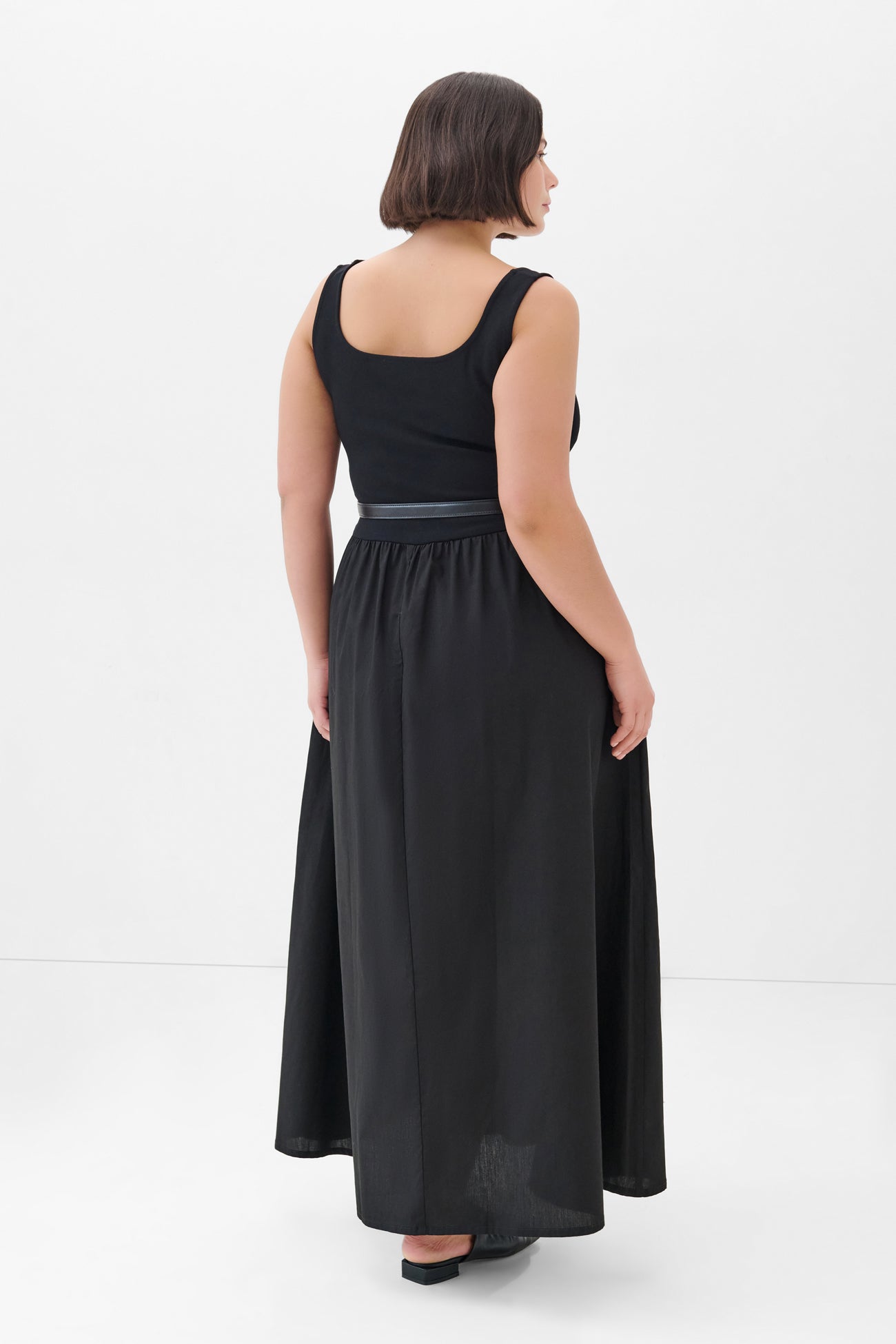 Women's Black Cotton Midi Dress | Marcella Women's Black Cotton Midi Dress | Marcella