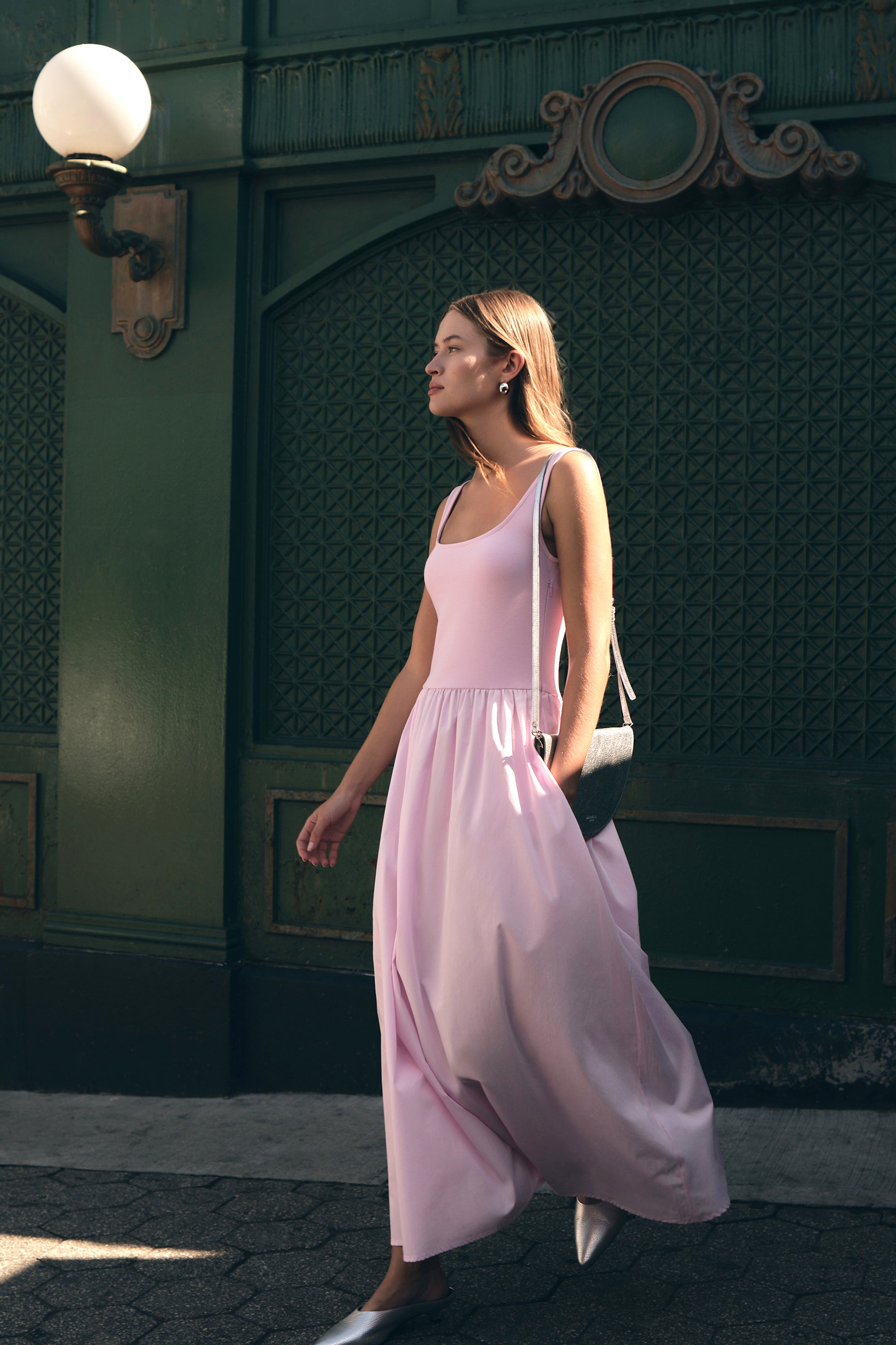 chinese dress ladies Women's Light Pink Maxi Sundress - Clara Dress