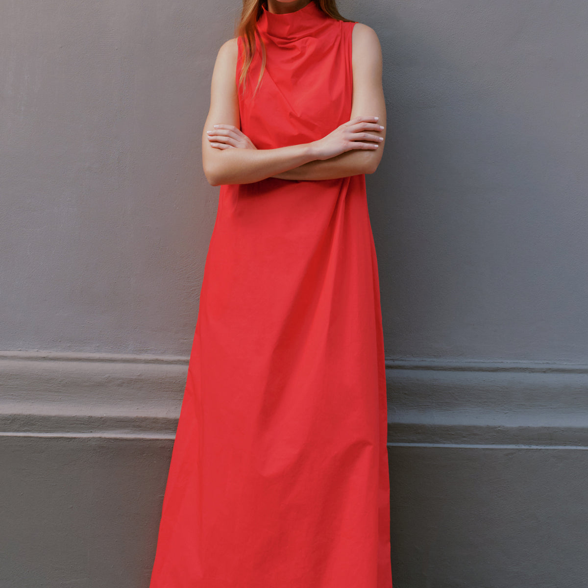 Marcella | Minna Sleeveless Dress in Cream | Women's Size 3XL | European Poplin Cotton