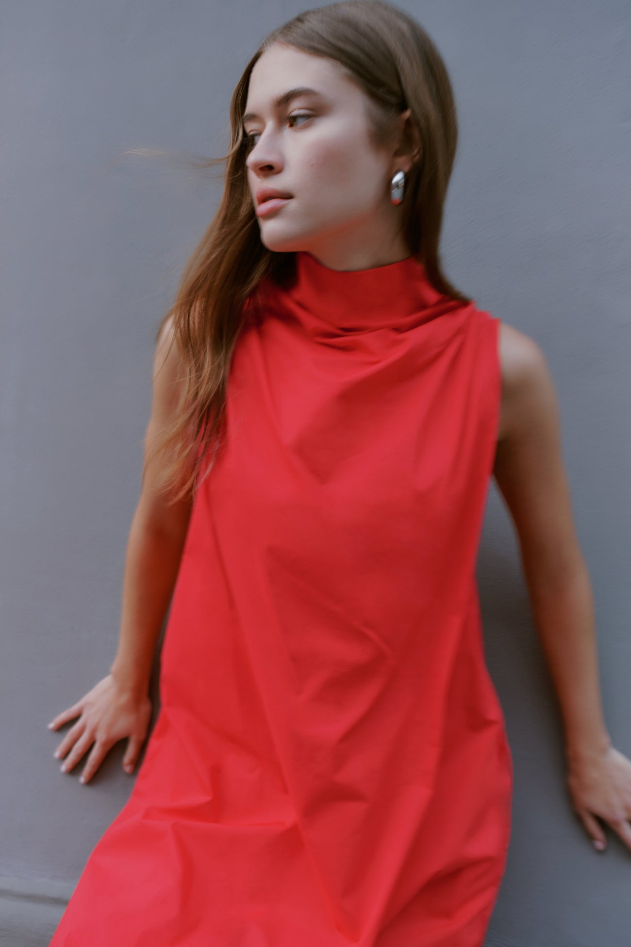 Red Sleeveless Maxi Dress | Sleeveless Dress with Pockets