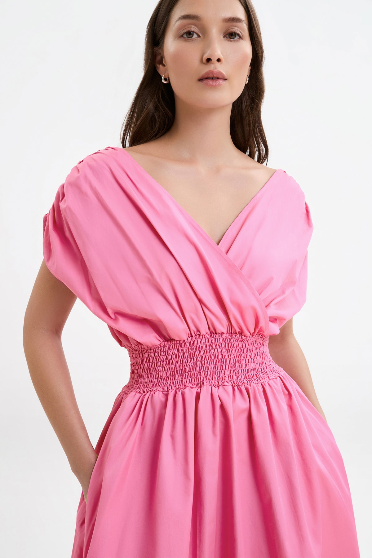 Yellow knee length pleated coat for women with high waist 2260 Yellow knee length pleated coat for women with high waist 2260