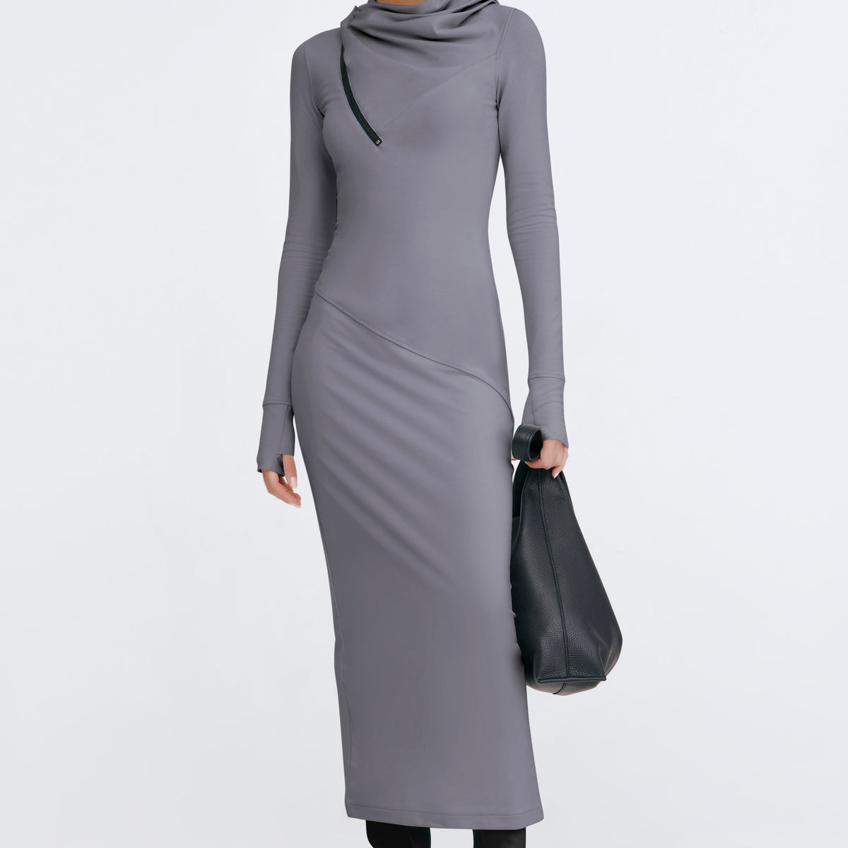 french grey nichelle brushed knit maxi dress Marcella Women's Broome - Black pure silk gown