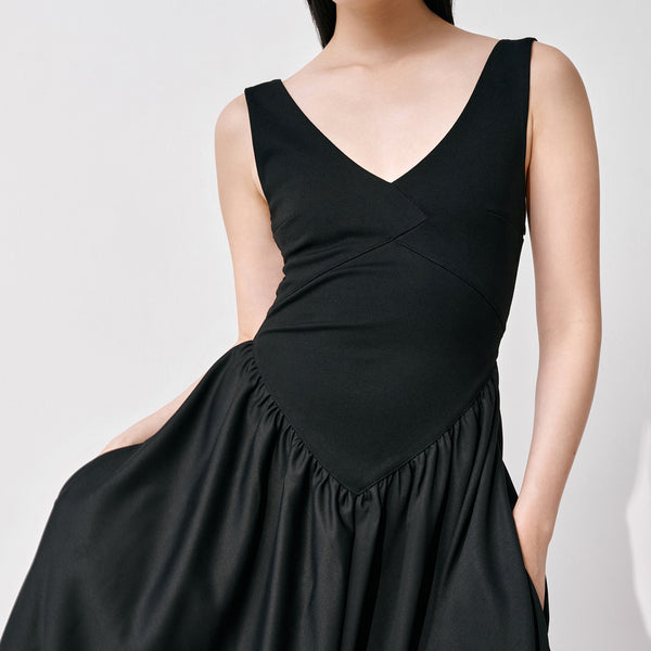 【関税込】PhaseEight ドレス☆Marcella Floral Sleeveless Halt Long Black Sleeveless Sundress w Full Skirt - Cammi Dress