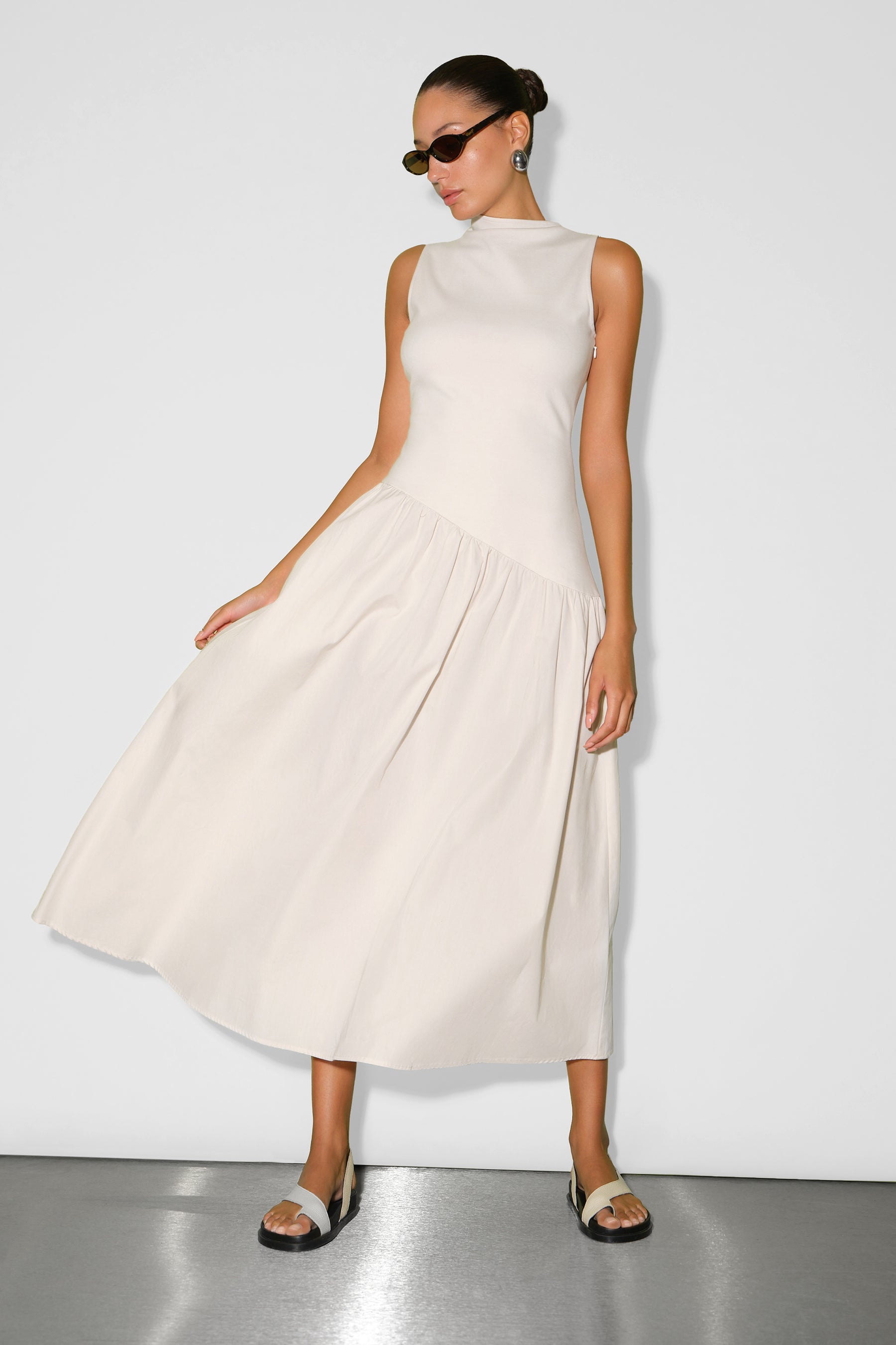 women's cream dresses Aria Cream Halter Maxi Dress - XL Size - Women's Dresses main image 0