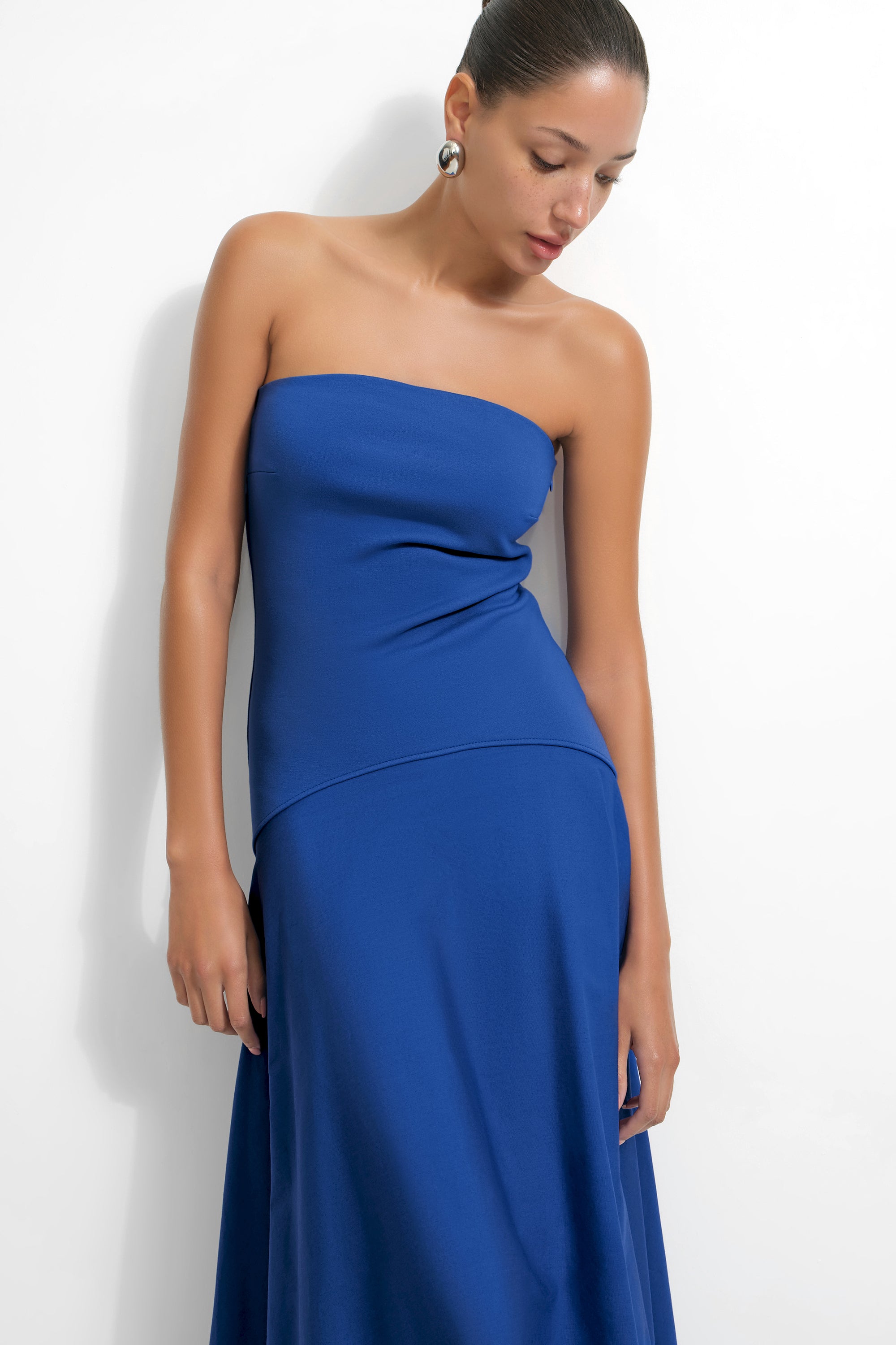 Women's European Ponte & Cotton Strapless Dress - Aurora Dress