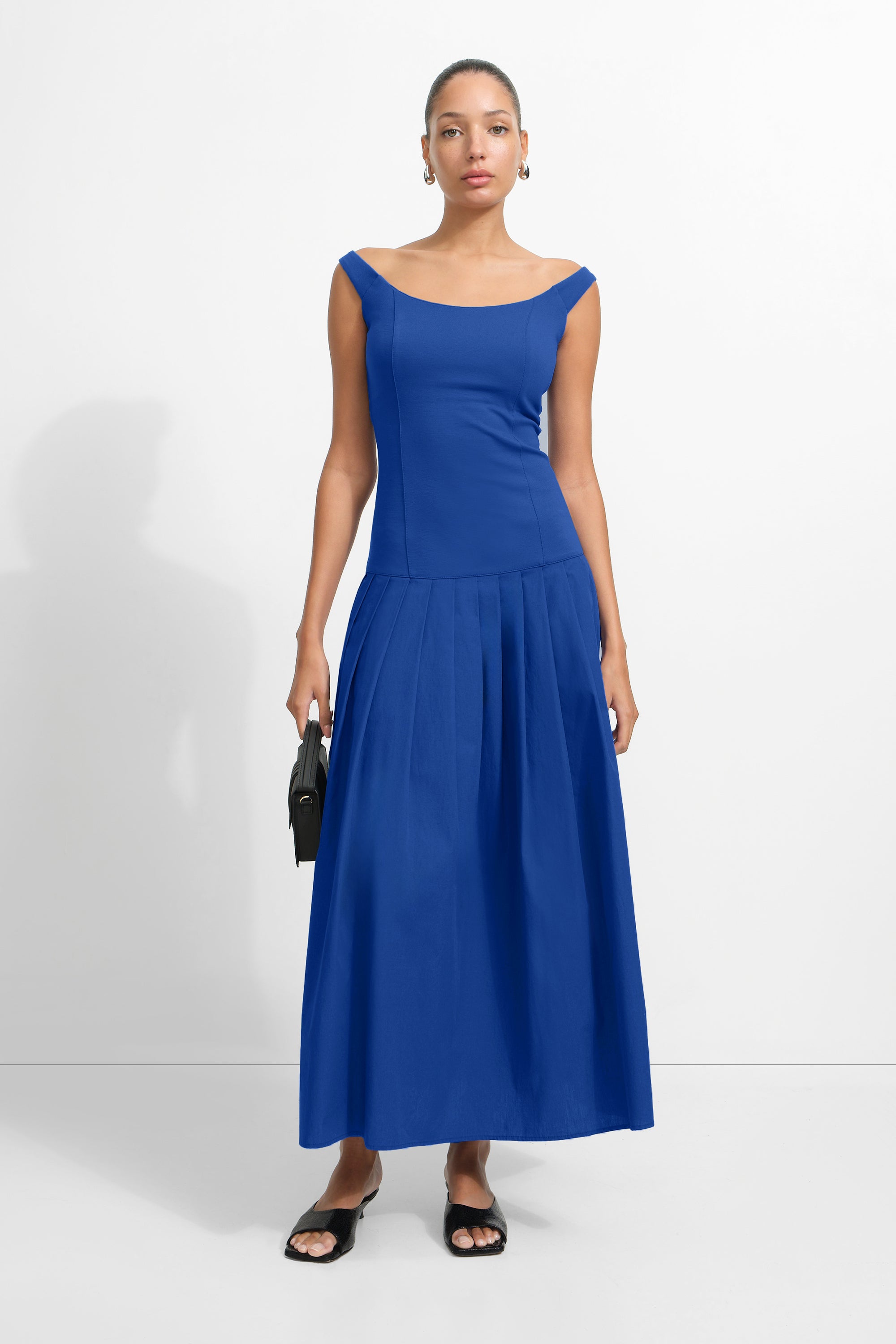 green emerald velvet dress Jacinda Drop Waist Maxi Dress main image 0
