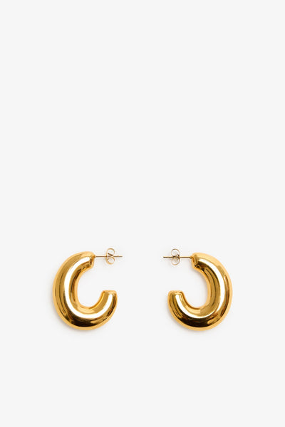 Gold Chunky Stainless Steel Stud Hoops - Isla Hoop Earrings