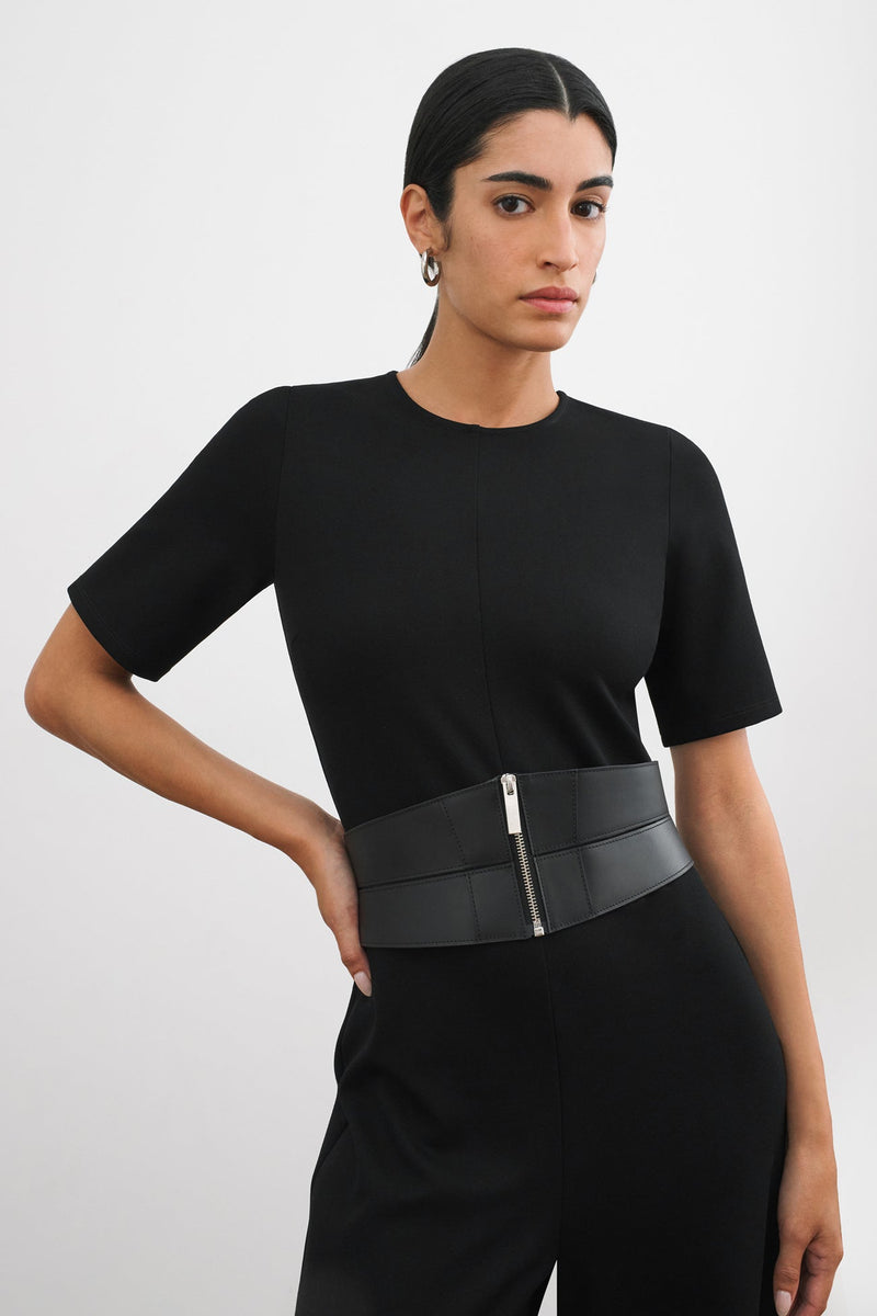 Buy Sosandar Black Tuxedo Wrap Tapered Jumpsuit from Next USA