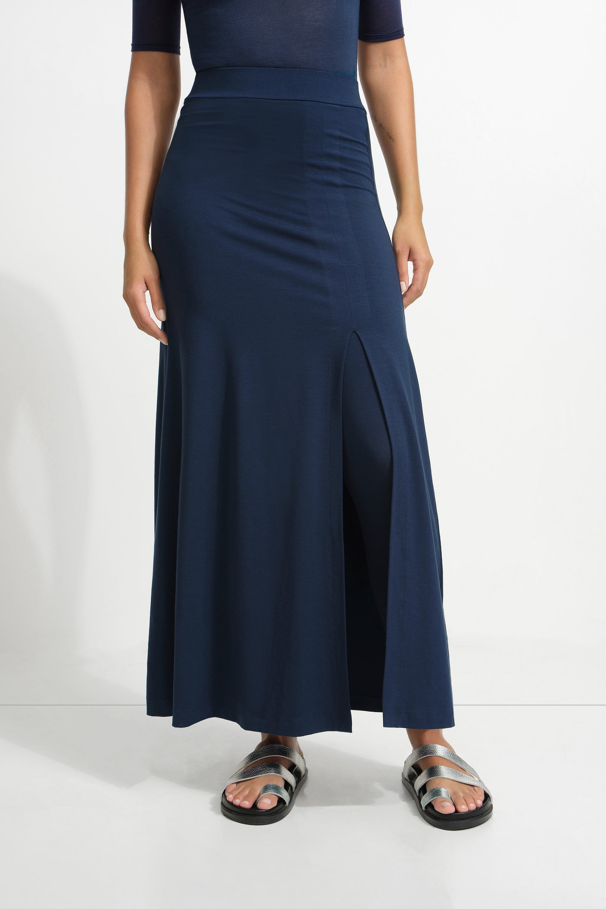 Women's Navy Skirted Leggings | Marcella