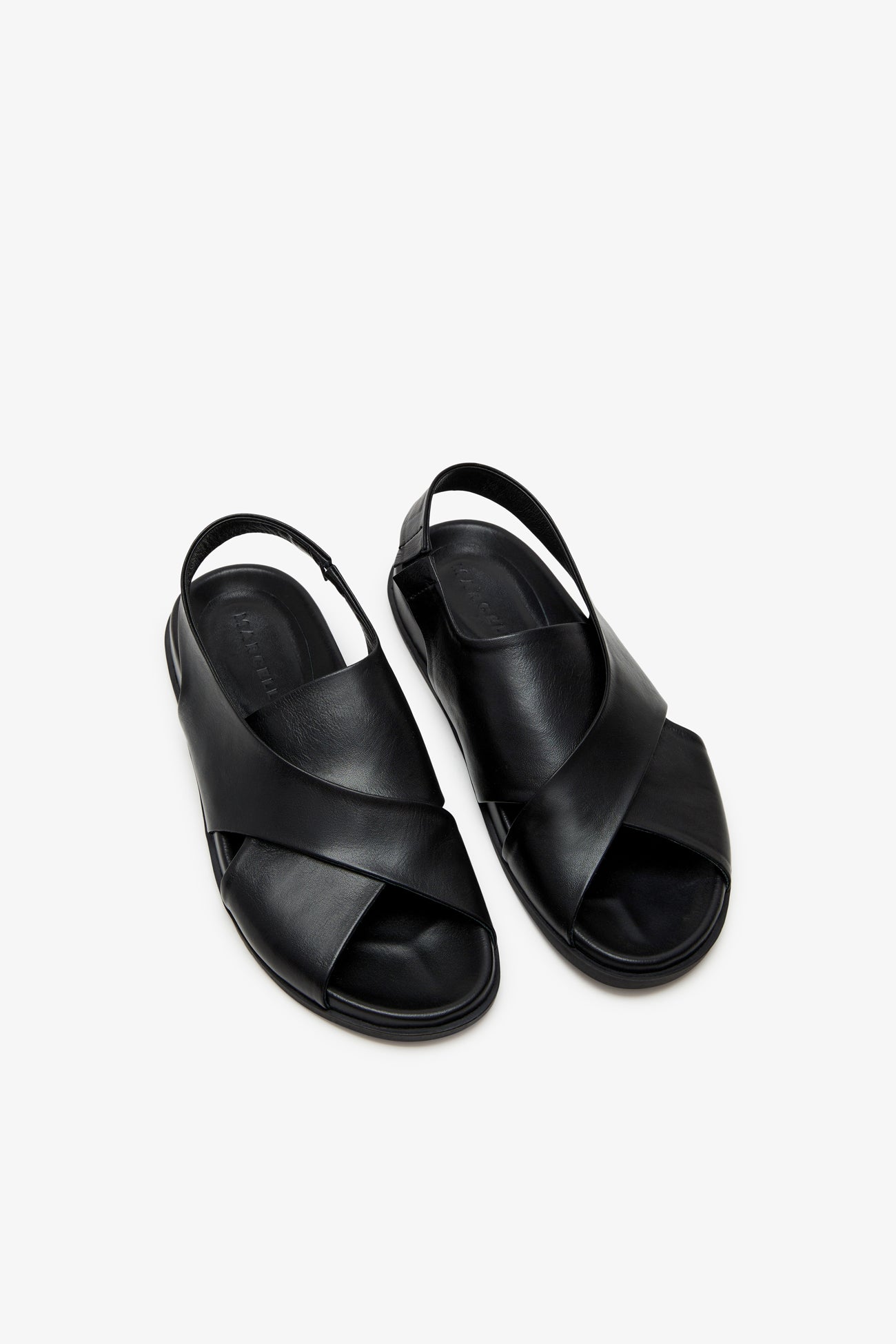 Black Wide Leather Sandal - Heidi Sandals | Marcella