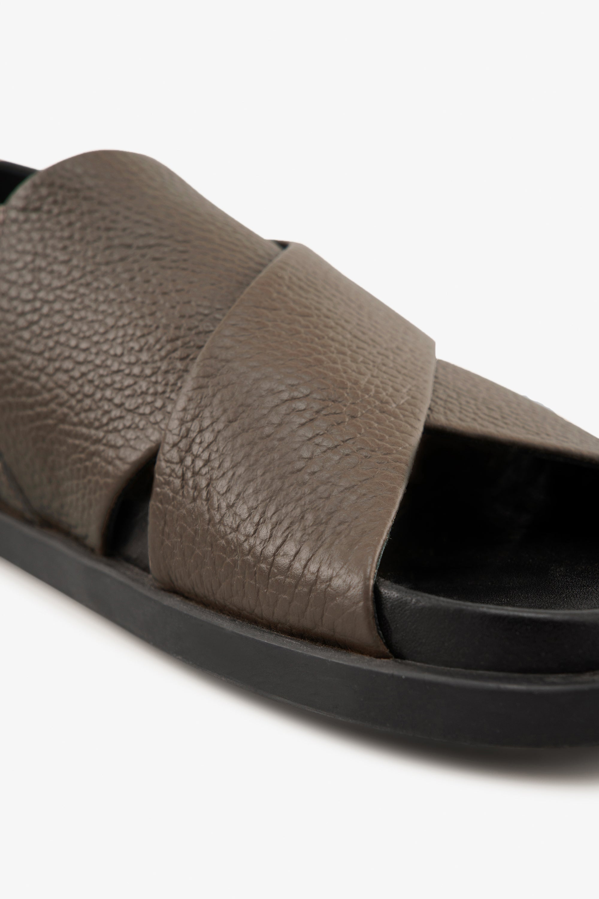 Heidi Sandals | Brown European Leather Wide-Strap Sandals