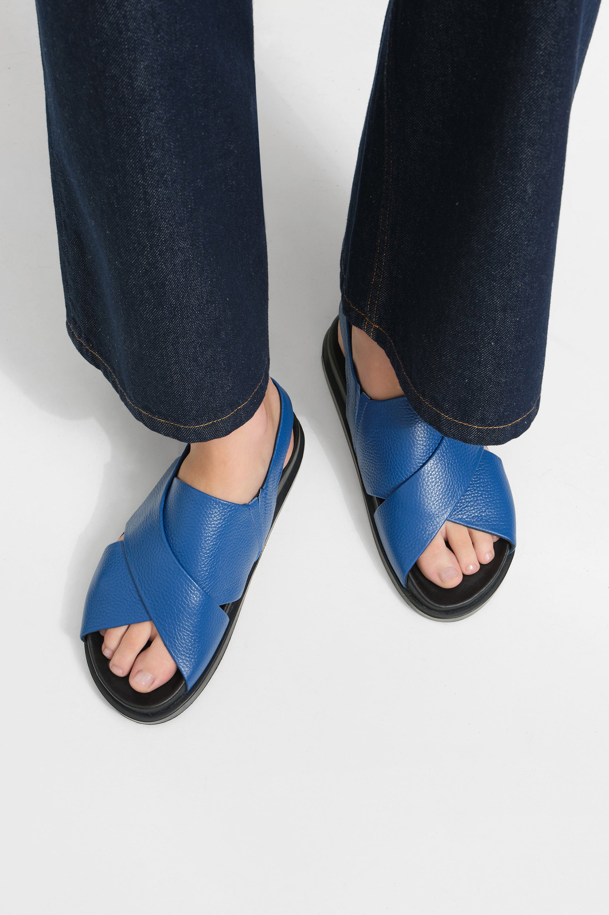 Heidi Sandals | European Leather Wide-Strap Sandals