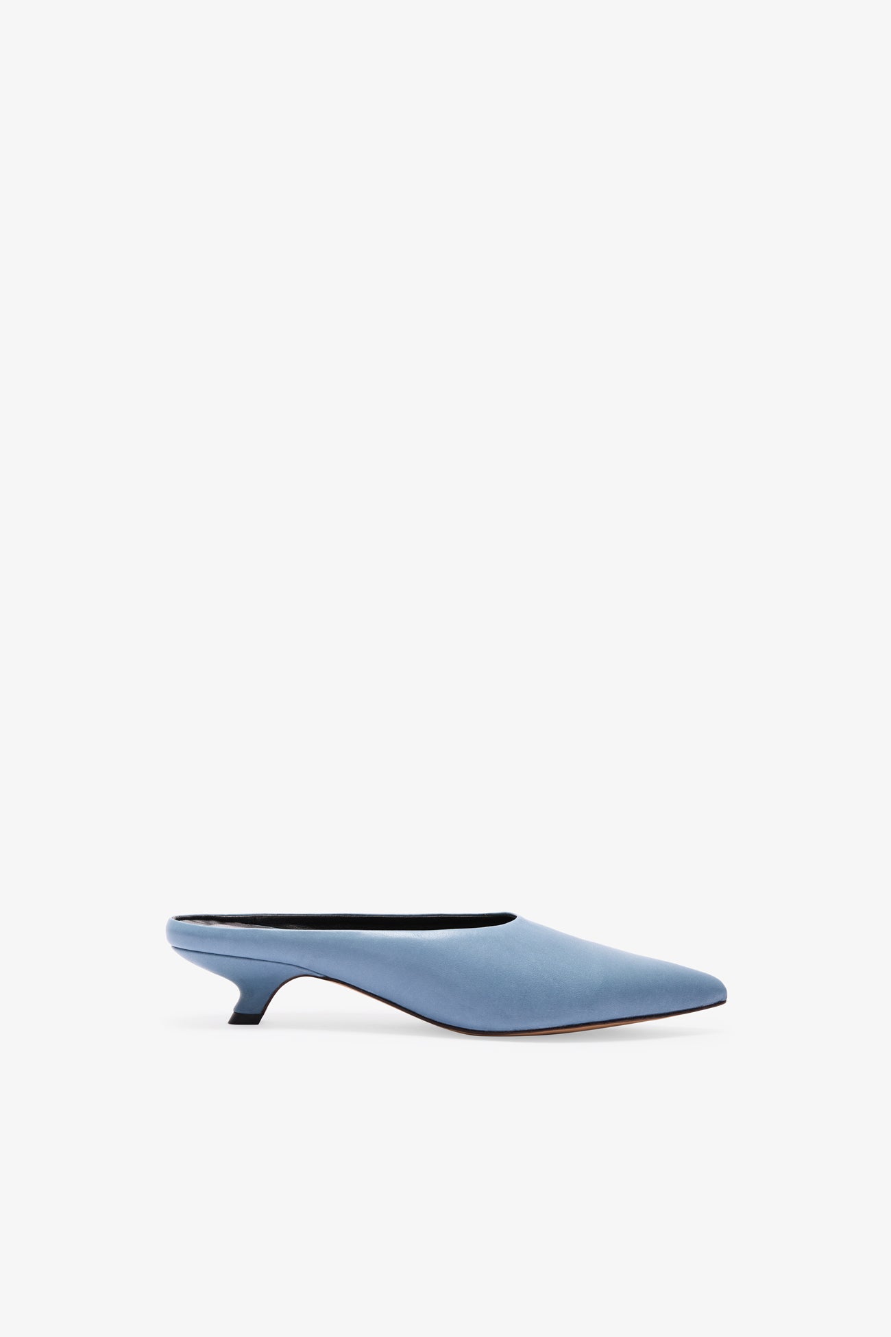 Lime Green Leather Pointed Kitten Heels - Celeste Mules | Marcella