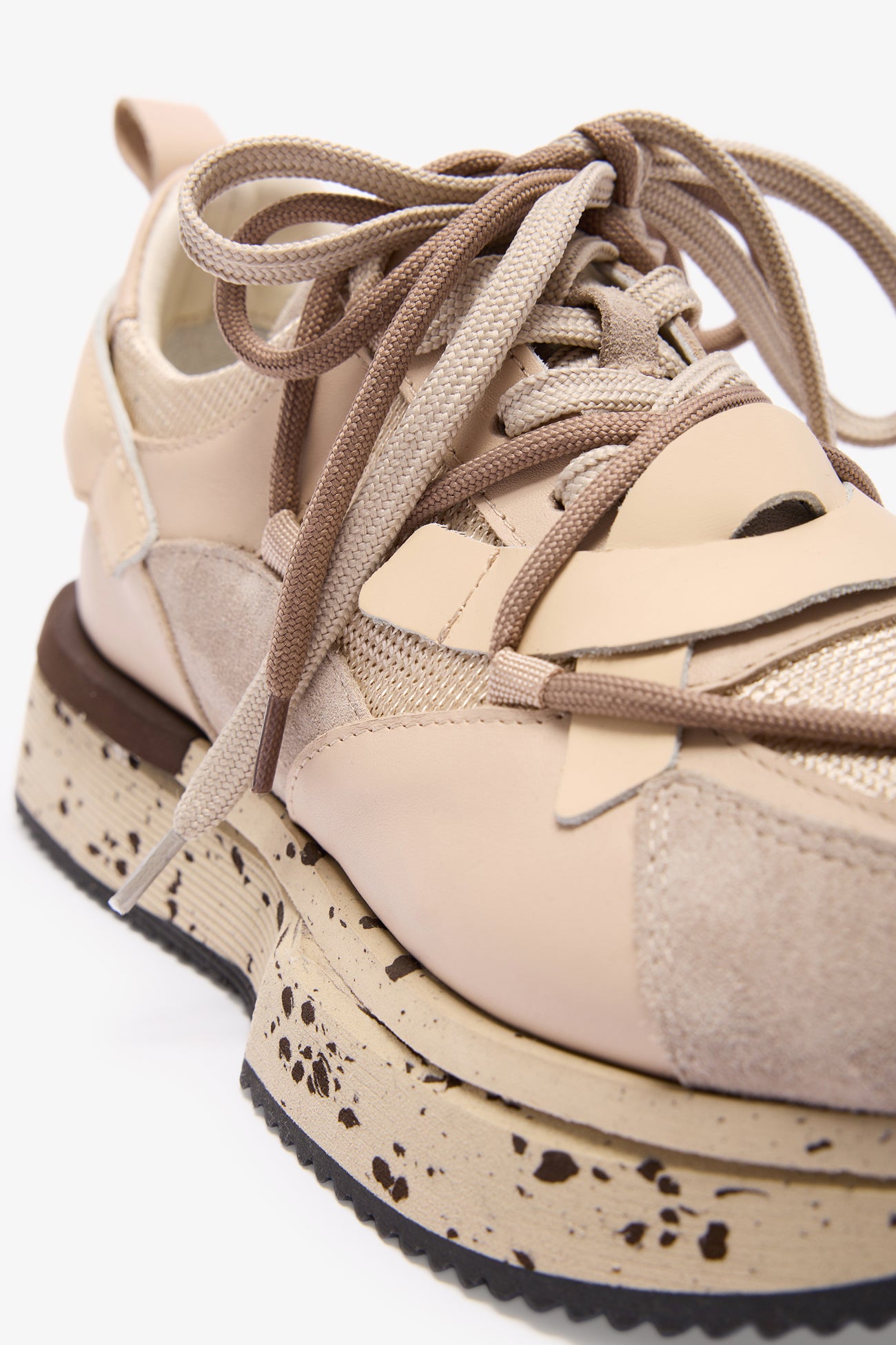 Beige Stylish Athletic Style Shoes Flatbush Sneakers Marcella