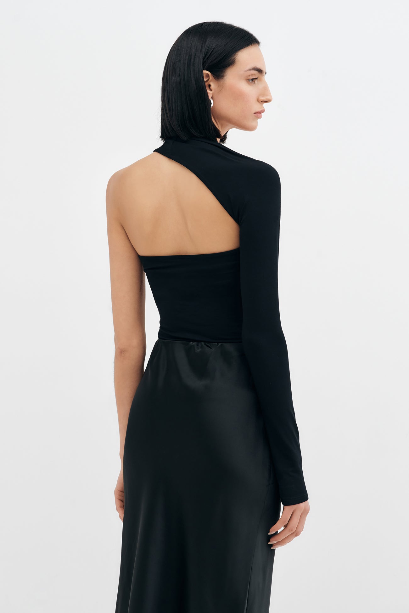 Black Backless Top - Manhattan One Shoulder Top | Marcella