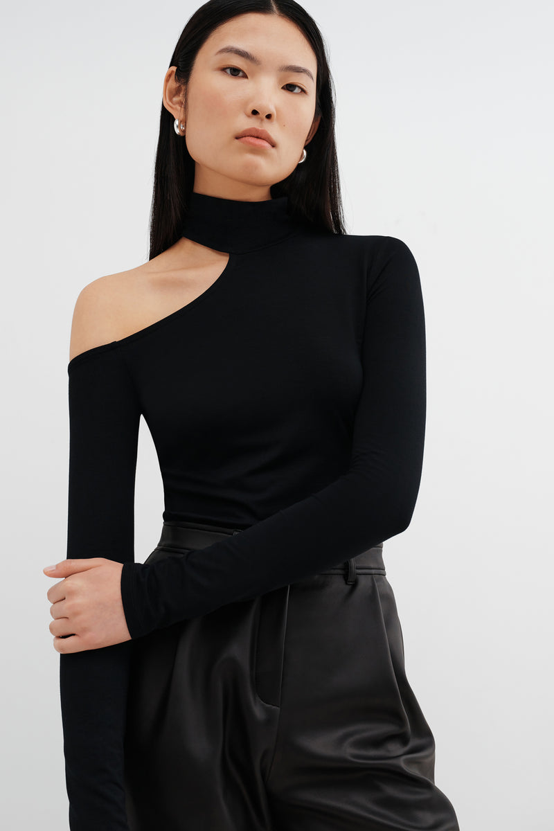 Black Cut Out Top - Evan Top | Marcella