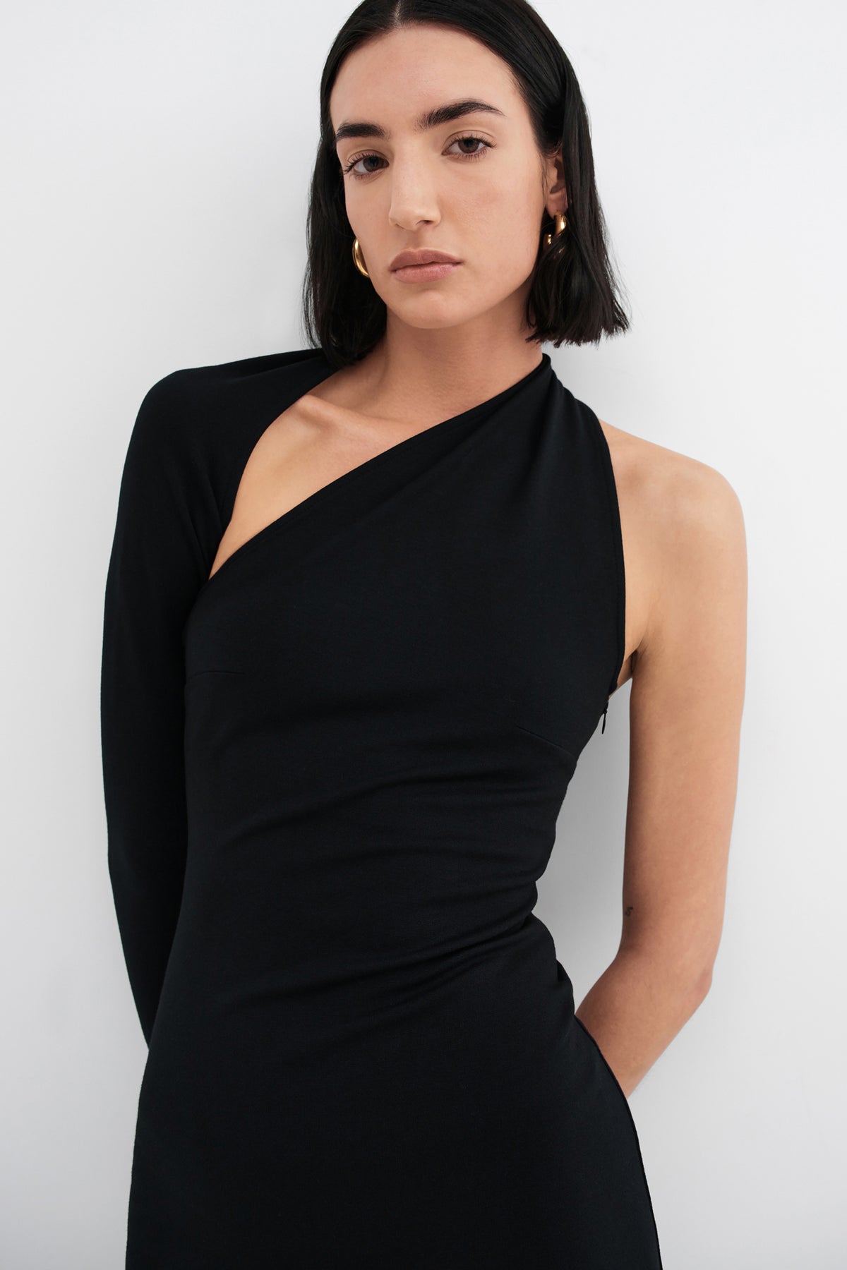 Marcella | Black Slit Gown | Petite One Shoulder Maxi | Formal Evening Cocktail Dress Marcella | Black Slit Gown | Petite One Shoulder Maxi | Formal Evening Cocktail Dress
