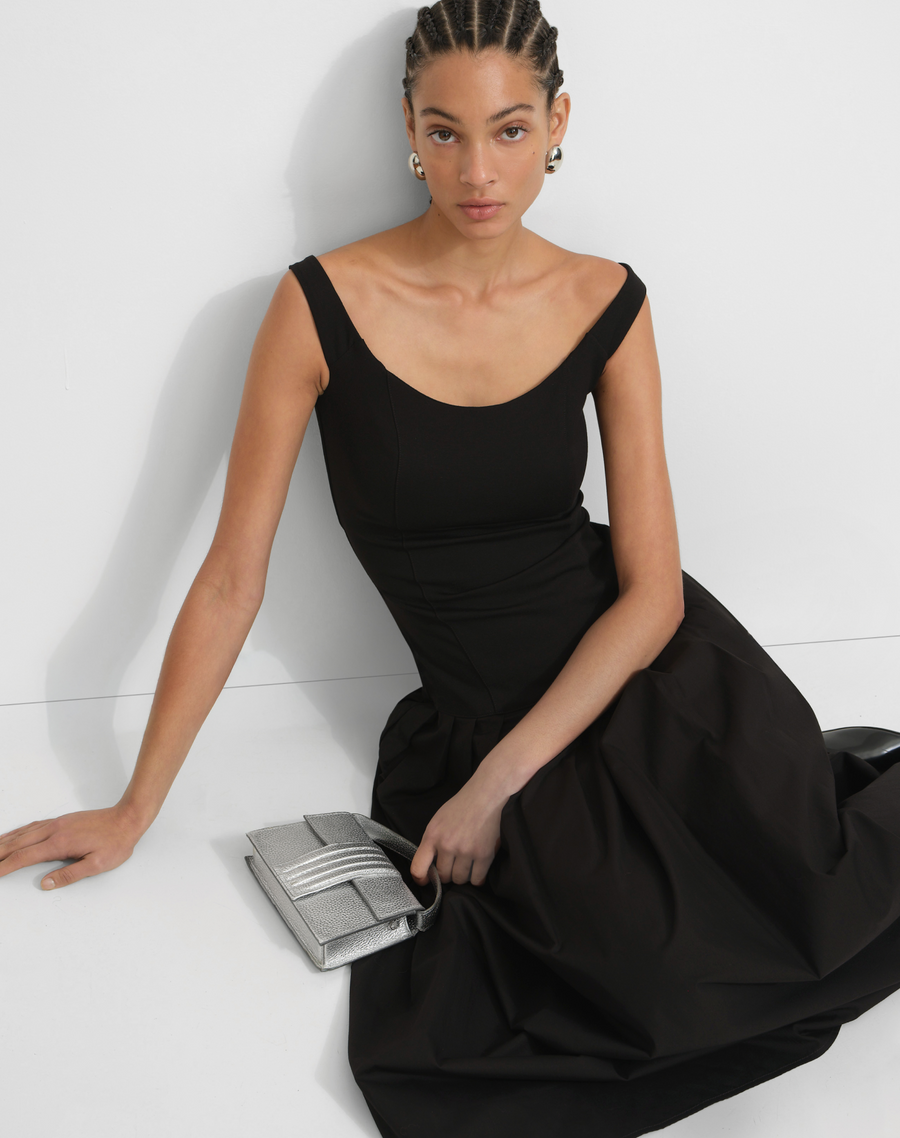 Women's Black Mesh Midi Cocktail Dress | Marcella Women's Black Mesh Midi Cocktail Dress | Marcella