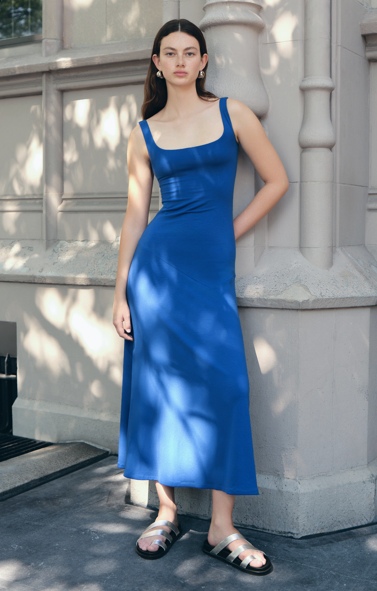 cocktail dresses nyc 1960s Manhattan Dress wide scoop neckline with bra anchors for fit Marcella NYC | Minimalism with