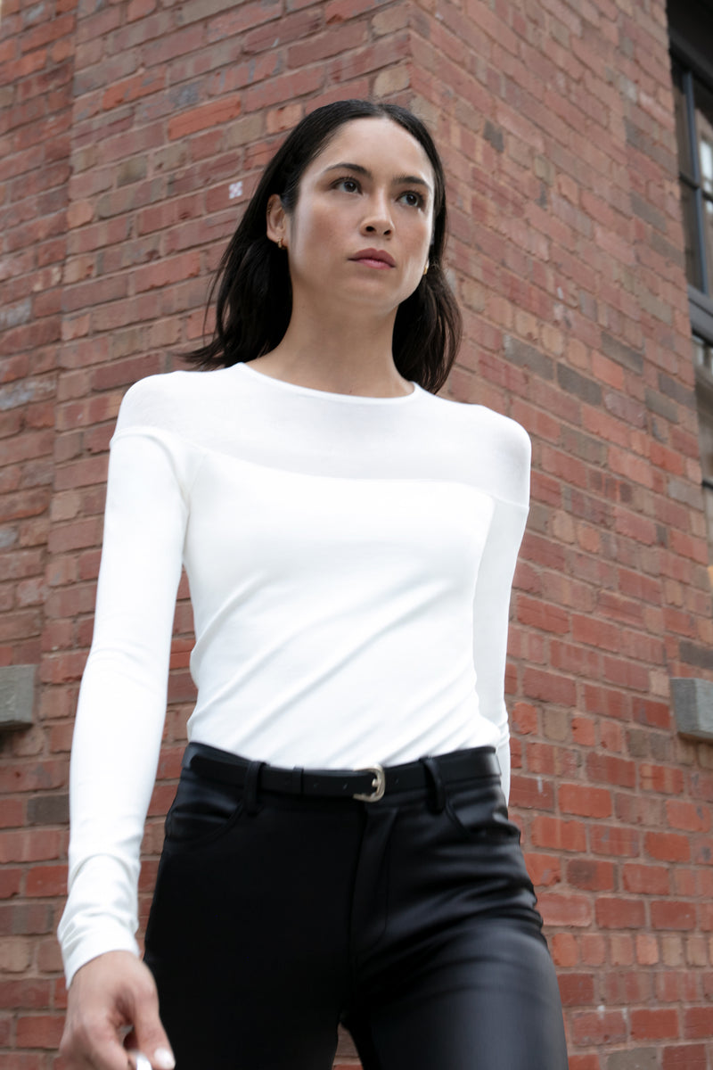 Black Off The Shoulder Silhouette - Pearl Top | Marcella