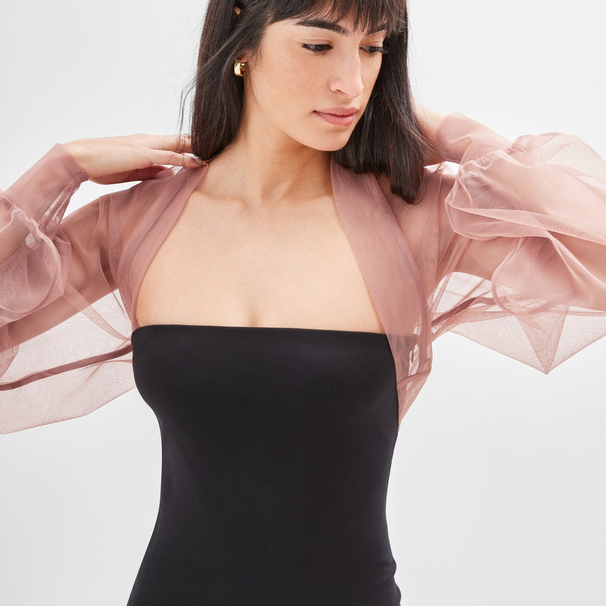BURLESK pink fishnet mesh shrug Current Mood Long Sleeve Fishnet Top - Pink – Dolls Kill main image 3