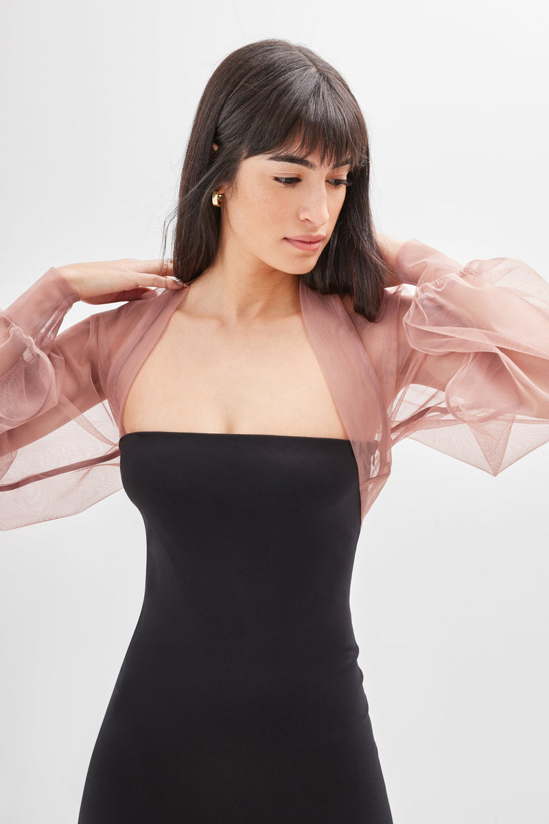 Dusty Pink Mesh Bolero Shrug Olympia Bolero Marcella