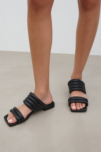 Women's Italian Leather Slide Sandals - Korin Sandals | Marcella