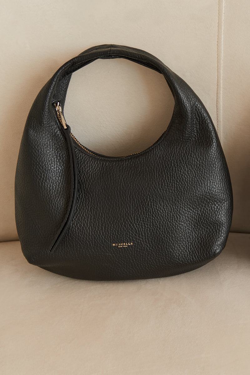 Black pebble cheap leather handbag