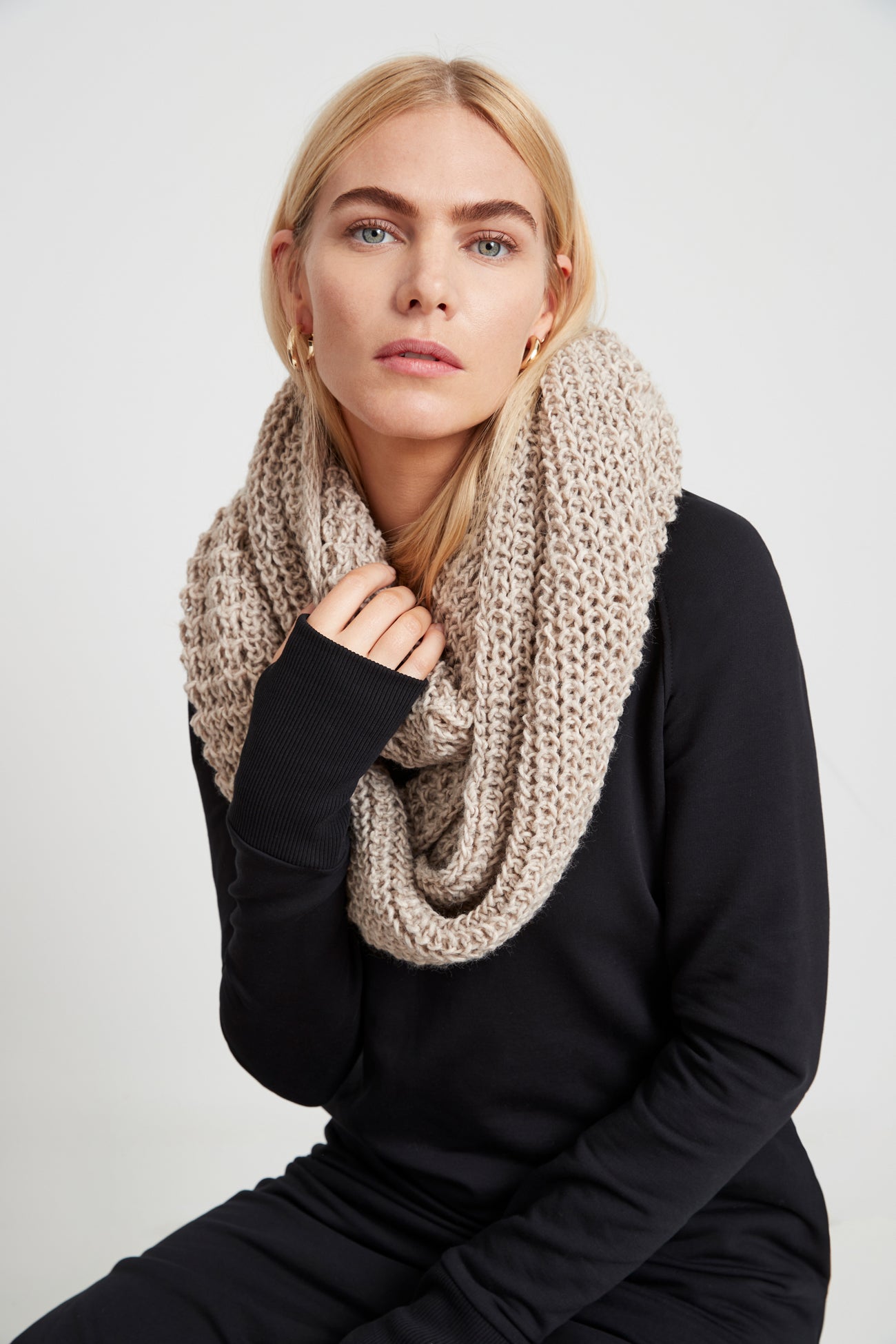Burnt Yellow Oversized Chunky Scarf - London Infinity Scarf | Marcella