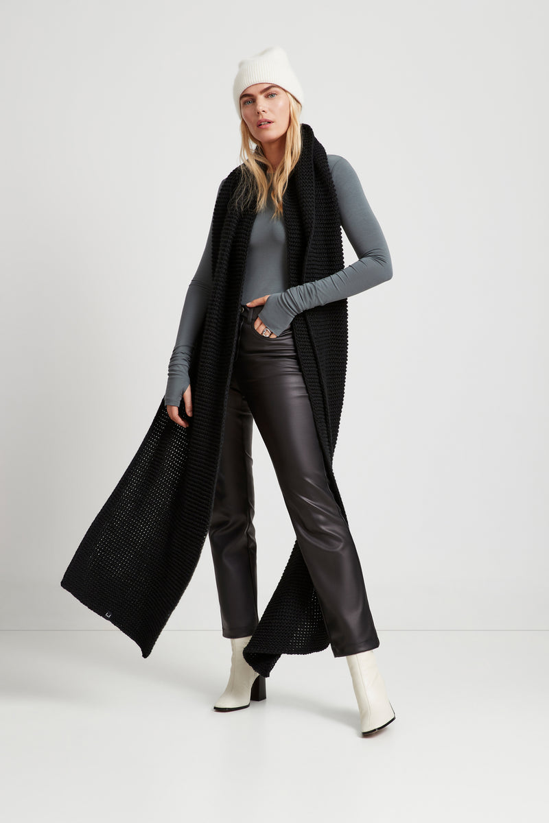 Extra long sales black scarf