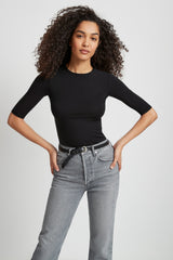 Black Mid Length Sleeves - Frankie Top | Marcella