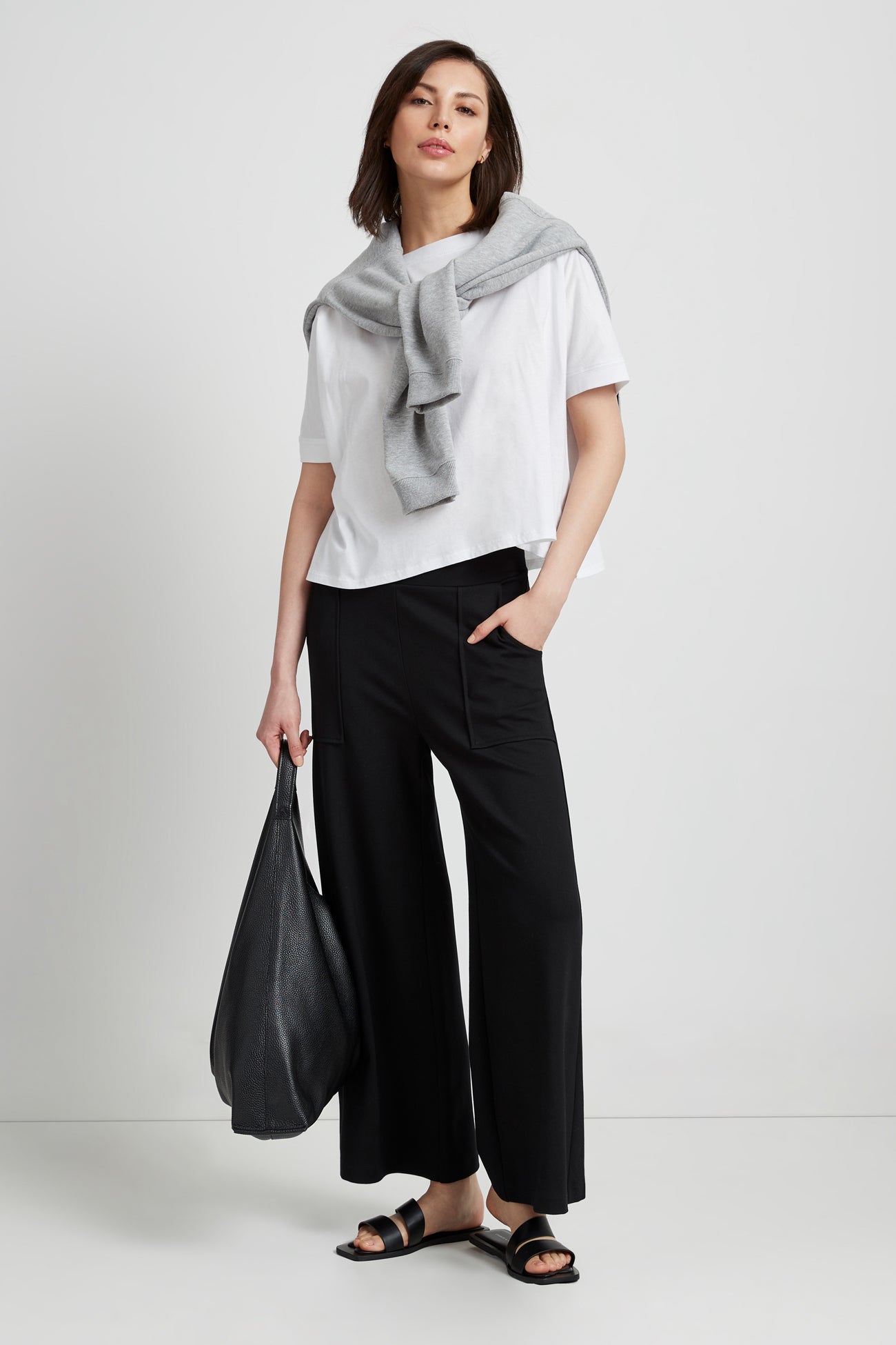 Black Relax Wide Leg Pants - Nylah Pants | Marcella