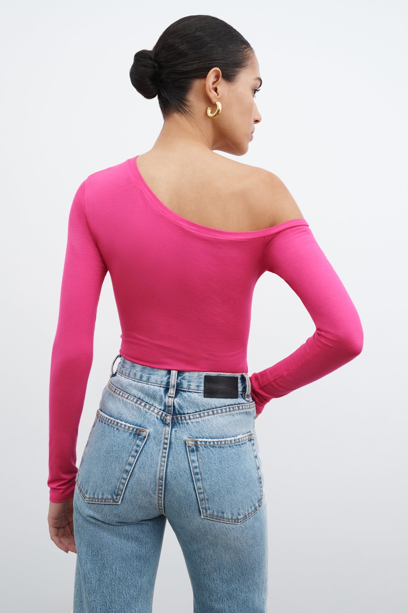 Hot Pink Fitted Cold Shoulder Cutout Top - Murray Top | Marcella