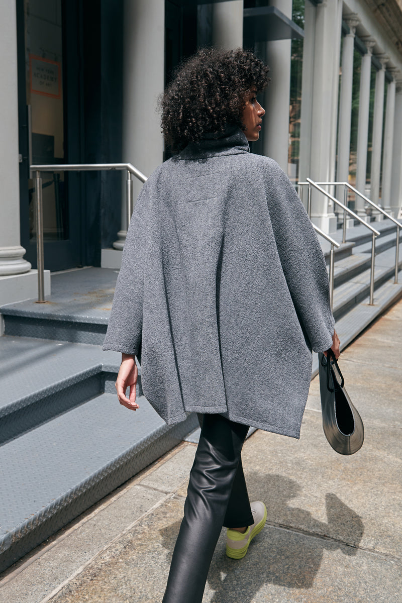 Grey Loose Women s Winter Cloak Avery Wool Cape Marcella
