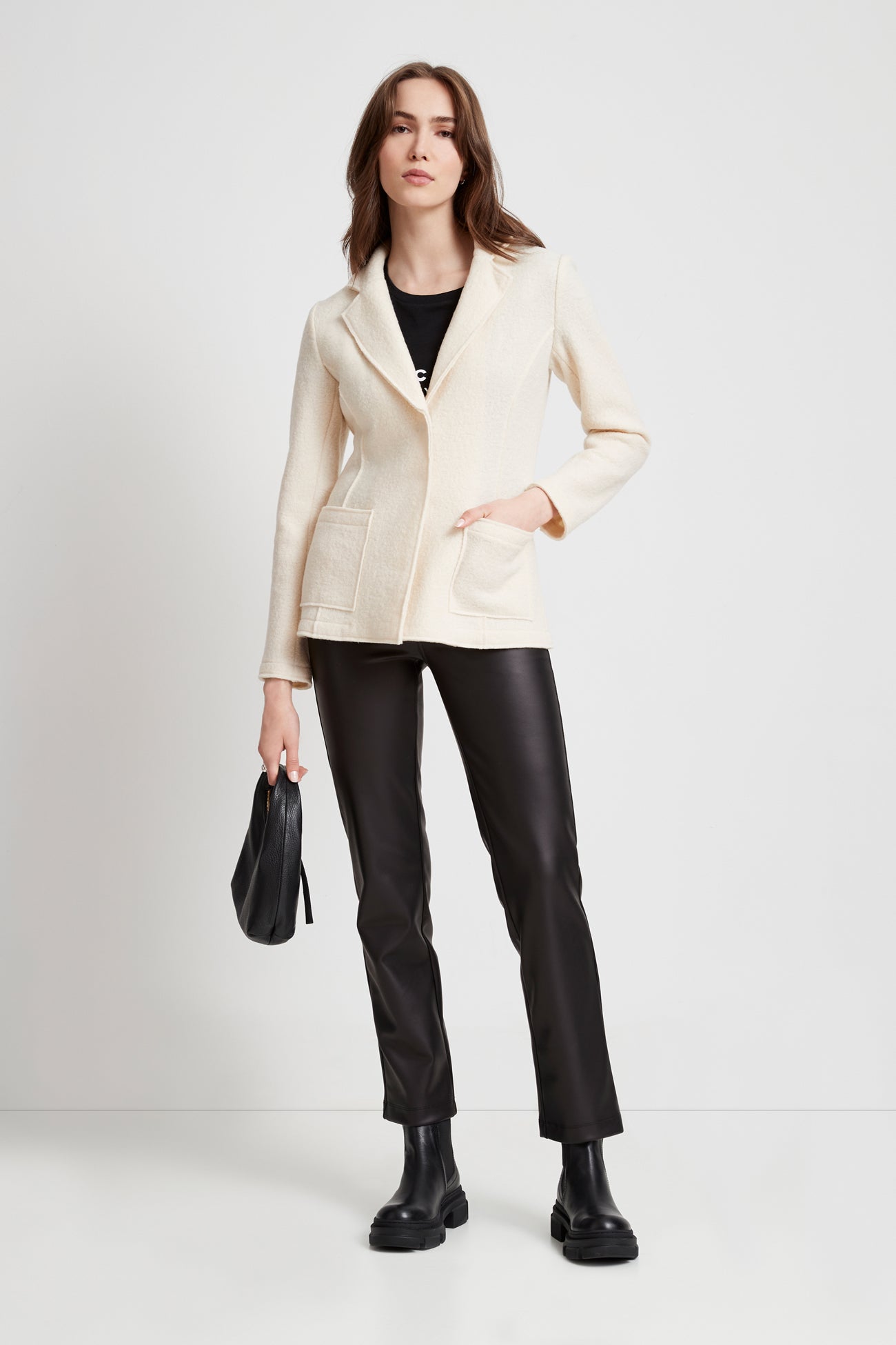 Black Wool Blazer Fitted Jacket - Cassia Blazer | Marcella