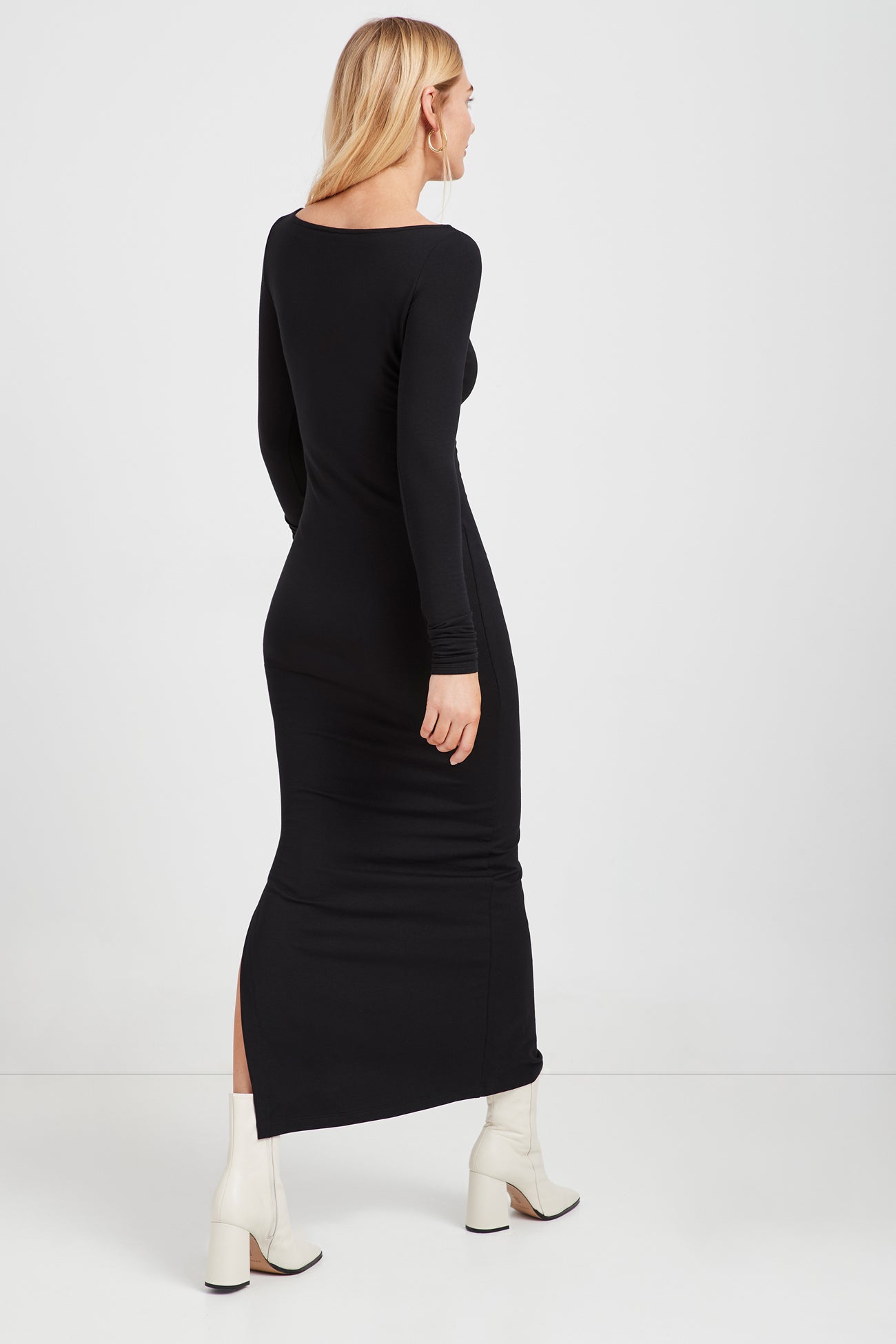 Black Long VNeck Sweatshirt Dress Lyric Dress Marcella