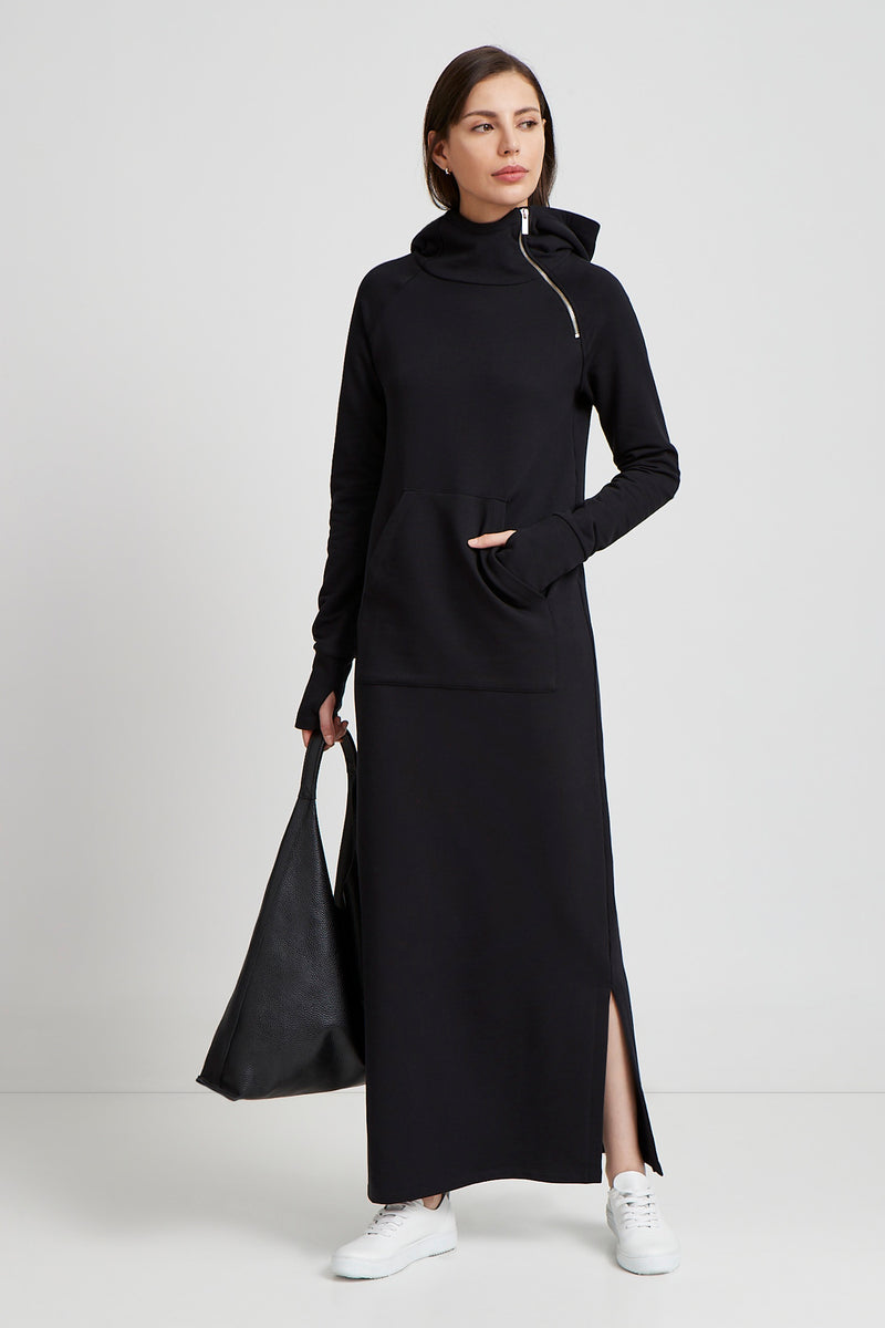 Black Hoodie Dress - Tompkins Sweatshirt Dress