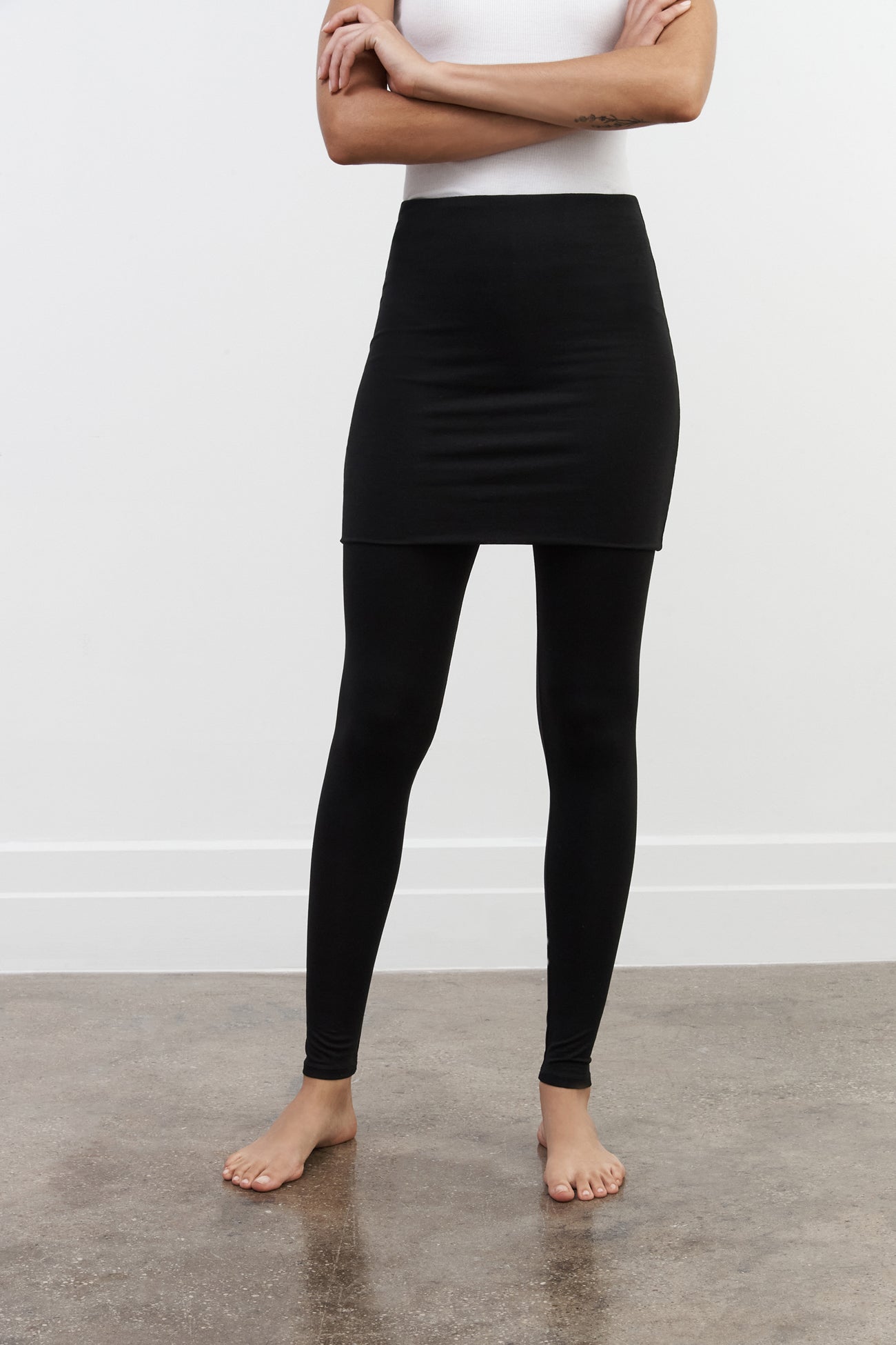 Yoga Leggings With Skirt Attached Athena Tie-Up Pants And Skirt