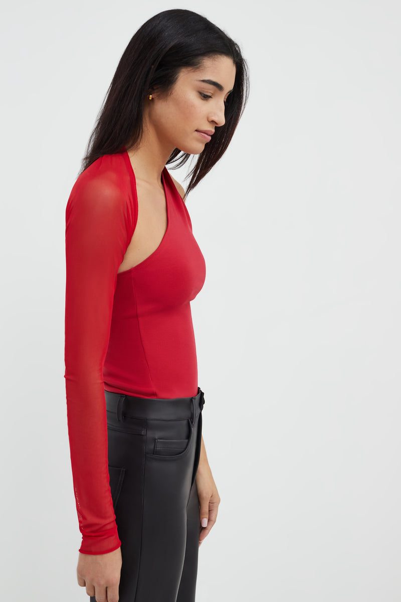 Mesh Sleeve Top, One Shoulder Wrap Top, Asymmetrical One Sleeve Top, Sexy  Cocktail Top, Manhattan One Shoulder Top, Marcella MB0001 