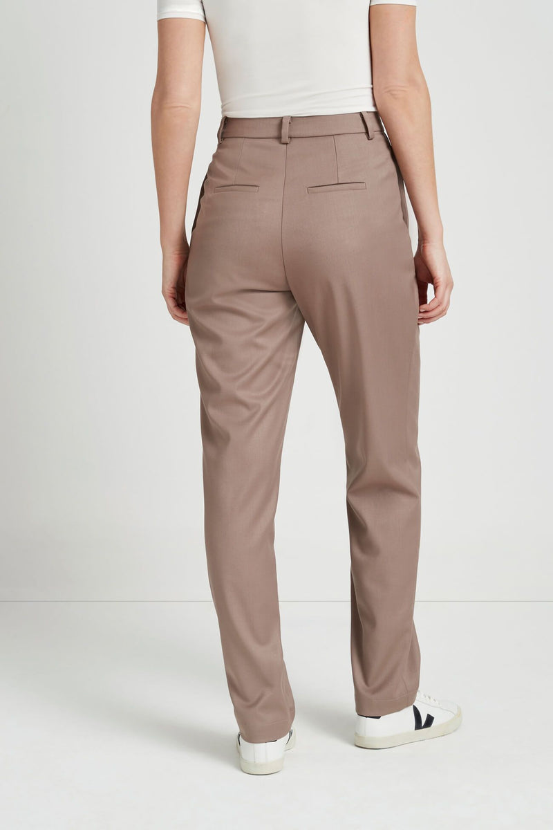 Taupe Pleated Trousers - Archie Pants