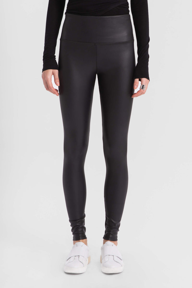 Vegan Leather Leggings - Black I Malaika New York Small