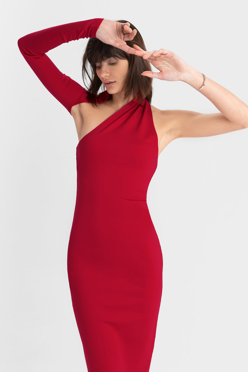 Express Bodycon Velvet Mock Neck Long Sleeve Bodysuit Red Women's XL