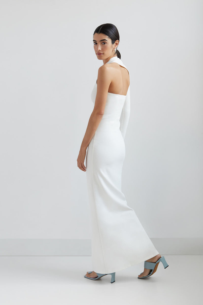Off White Formal Maxi Dress - Manhattan One-Shoulder Gown | Marcella