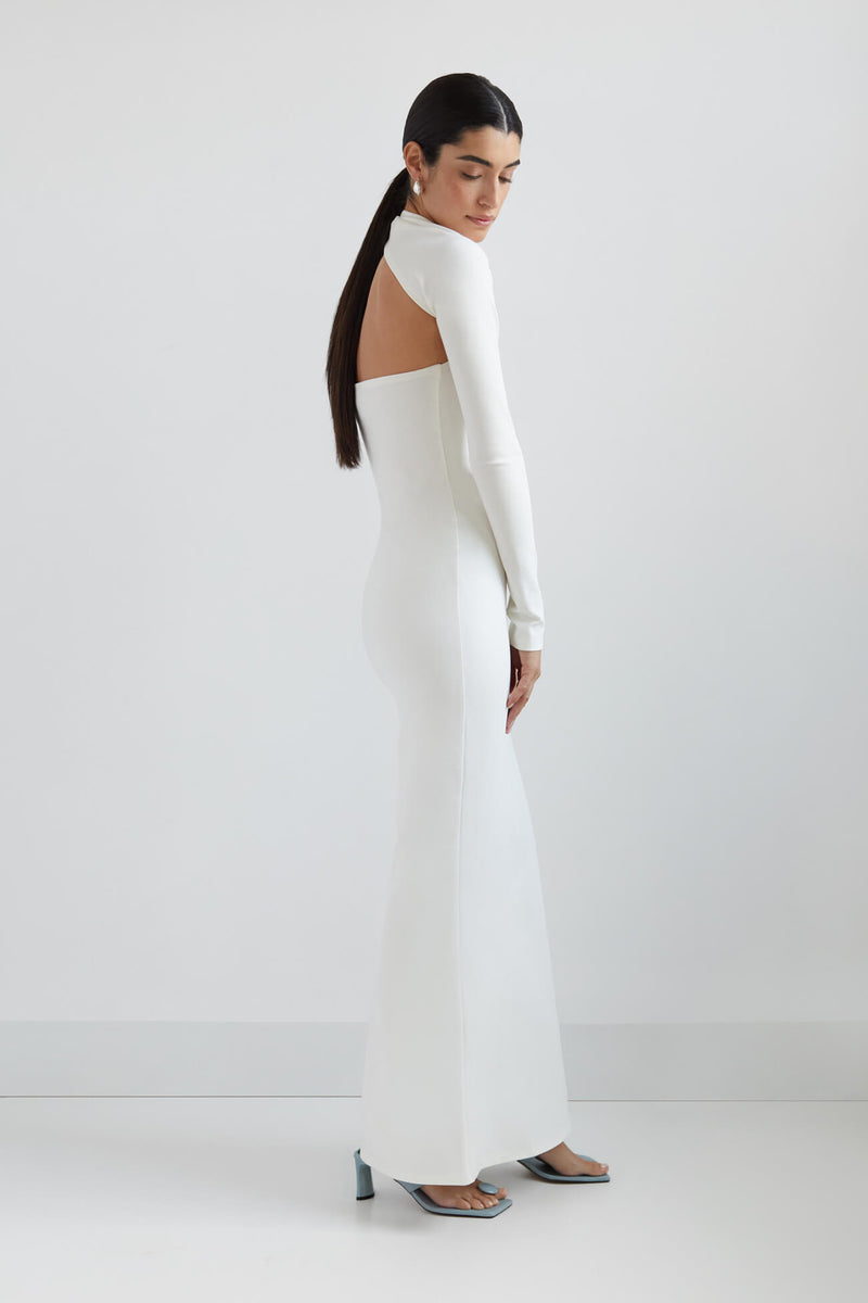 Off White Formal Maxi Dress - Manhattan One-Shoulder Gown | Marcella