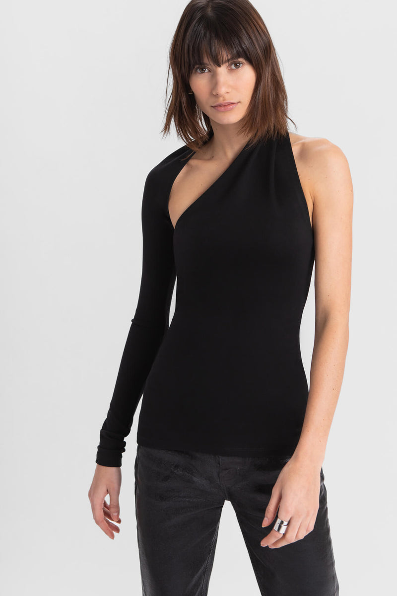 Mesh Sleeve Top, One Shoulder Wrap Top, Asymmetrical One Sleeve Top, Sexy  Cocktail Top, Manhattan One Shoulder Top, Marcella MB0001 