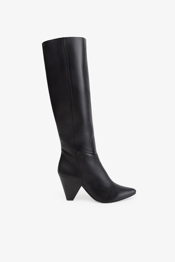 Black Knee High Block Heels Harlow Boots Marcella