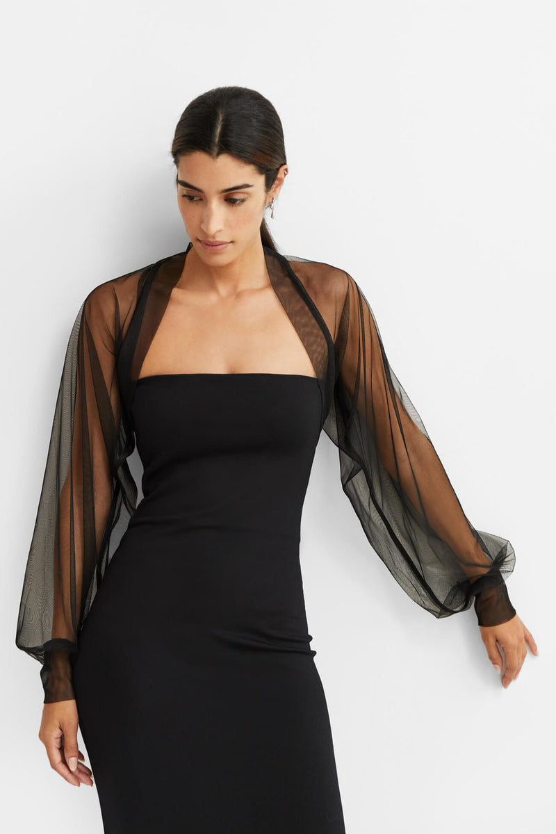 Chiffon Bolero Jackets Bolero For Formal Dress Party Wear Black